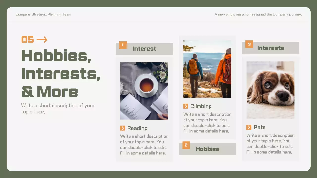 Apresentação de introdução ao funcionário da Green Simple