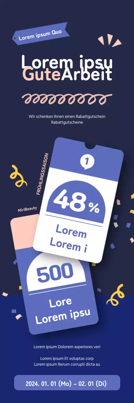 Kosmetikgeschäft mit dicken Coupons Prüfungsticket-Rabattaktion