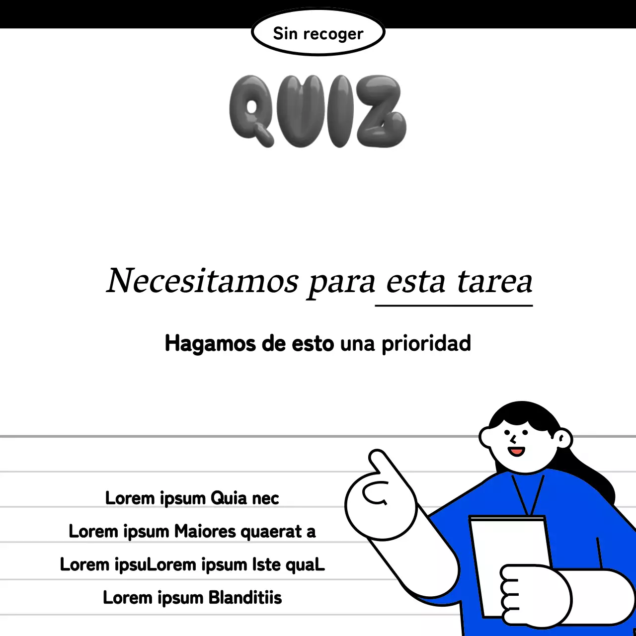 Kitschy business English posts en azul y blanco y negro