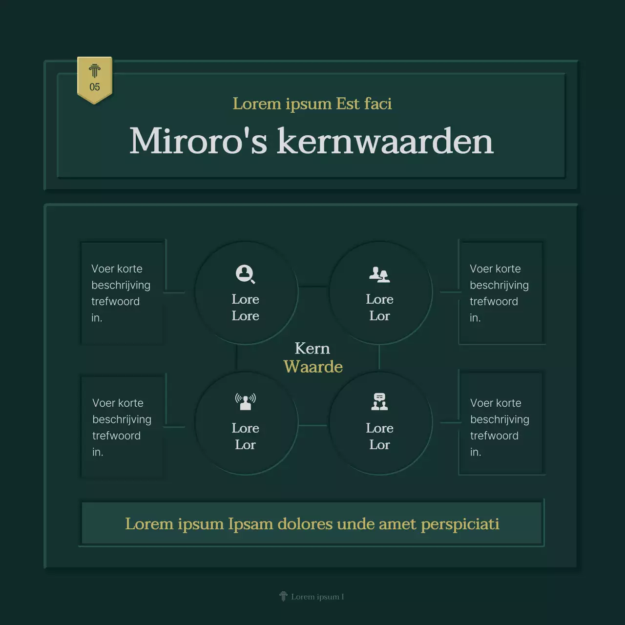 Eenvoudig bedrijfsprofiel in groen en geel