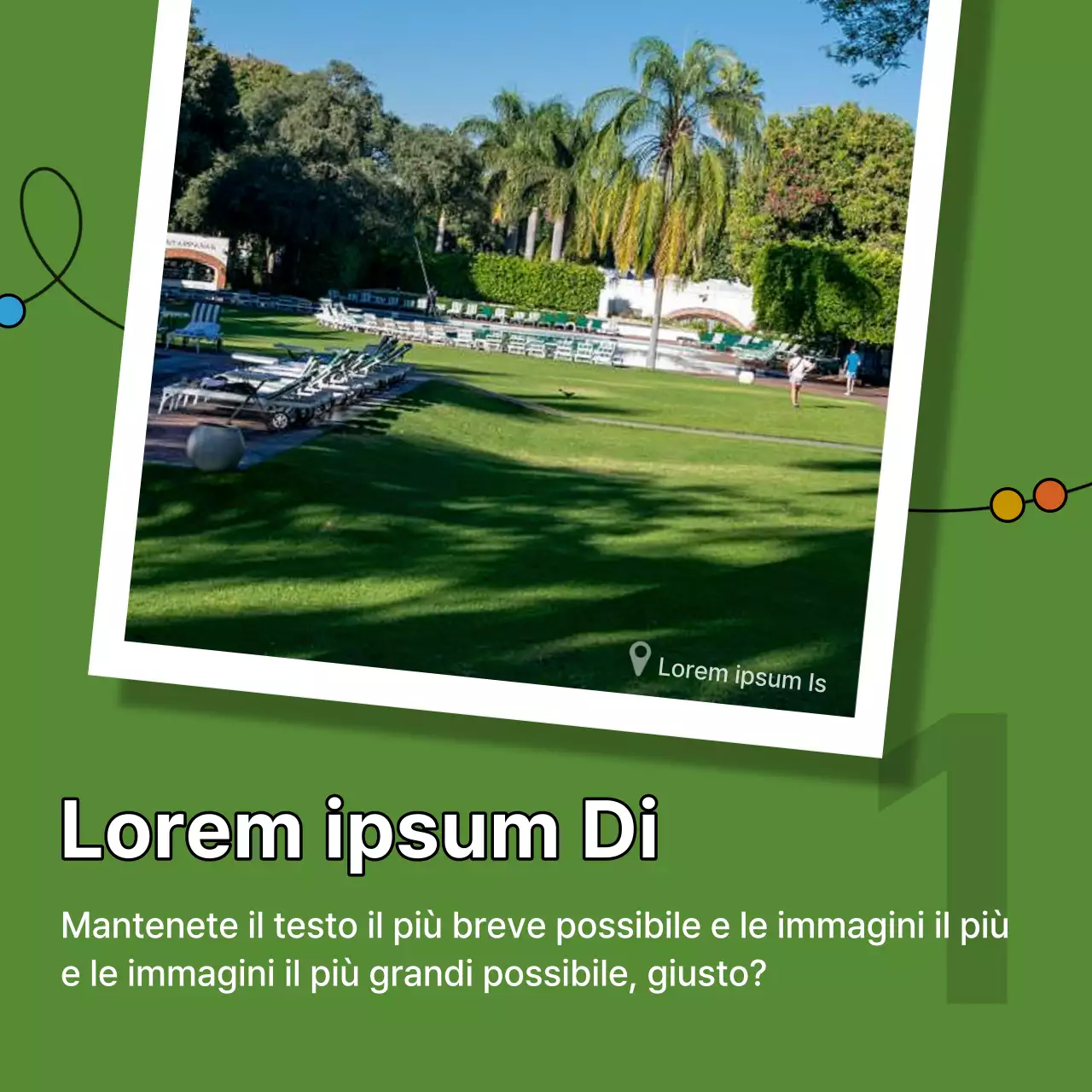 Un prospetto incentrato sulle foto con un tocco di azzurro