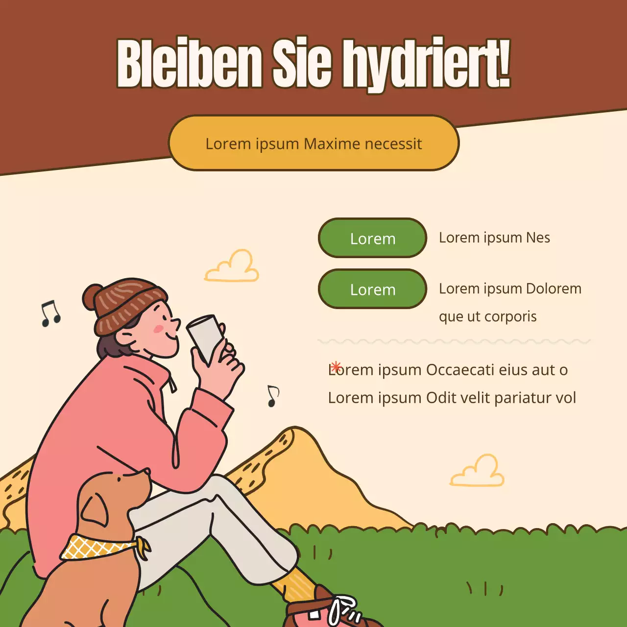 Ein Leitfaden für moderne Herbstwanderungen in Braun und Grün