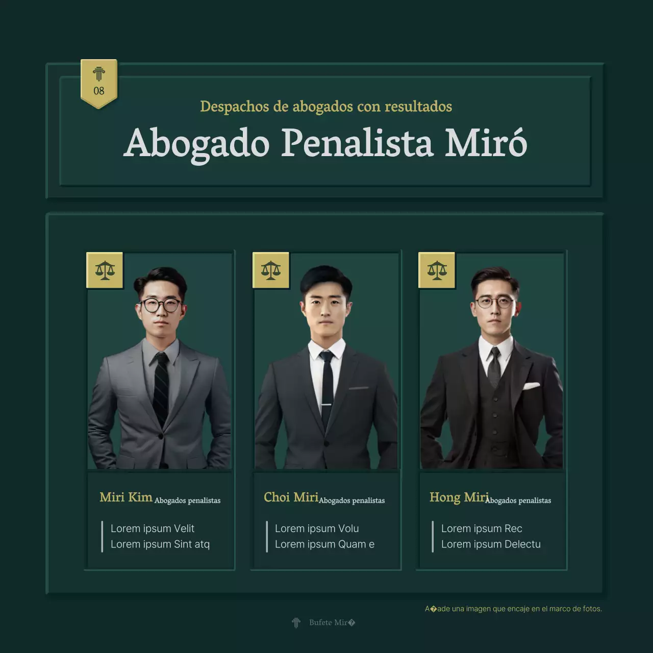 Perfil de empresa sencillo en verde y amarillo
