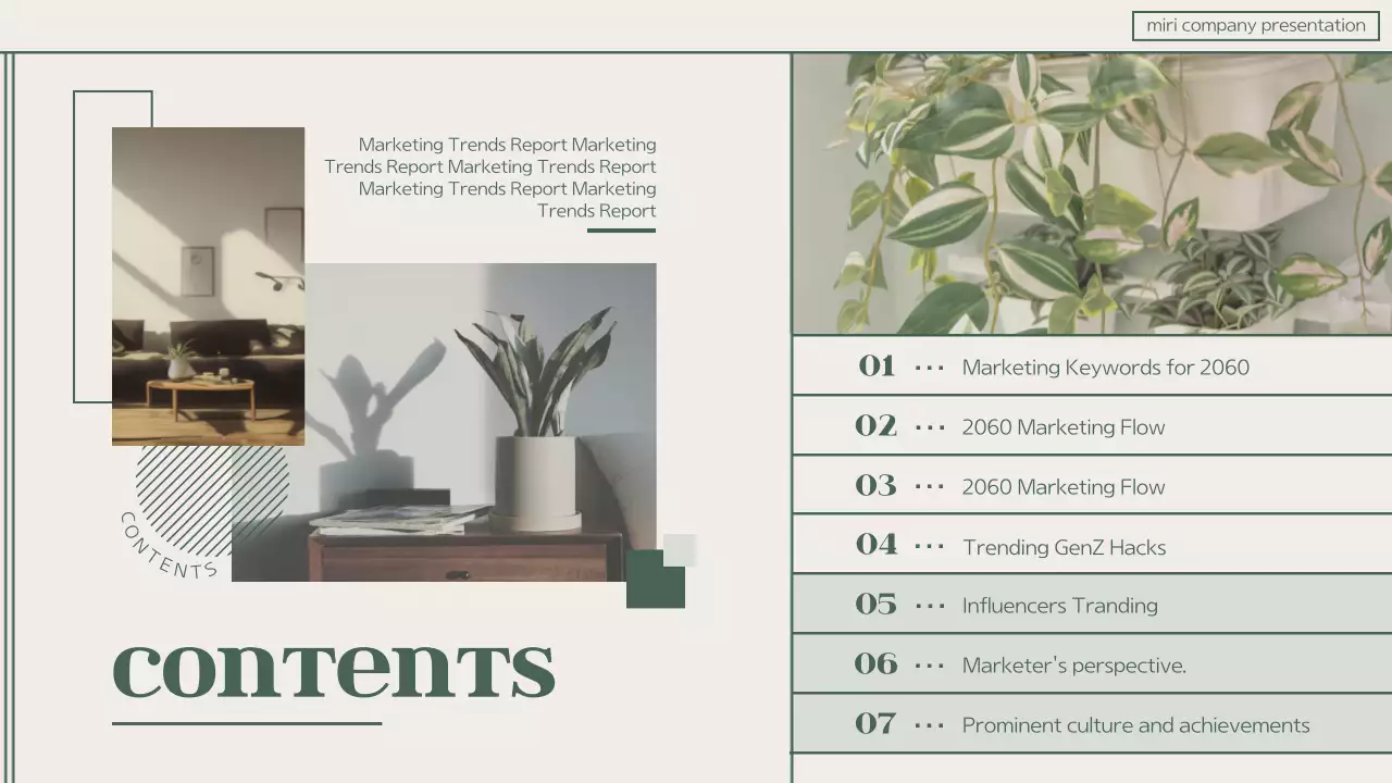 그린 빈티지 마케팅 보고서 프레젠테이션