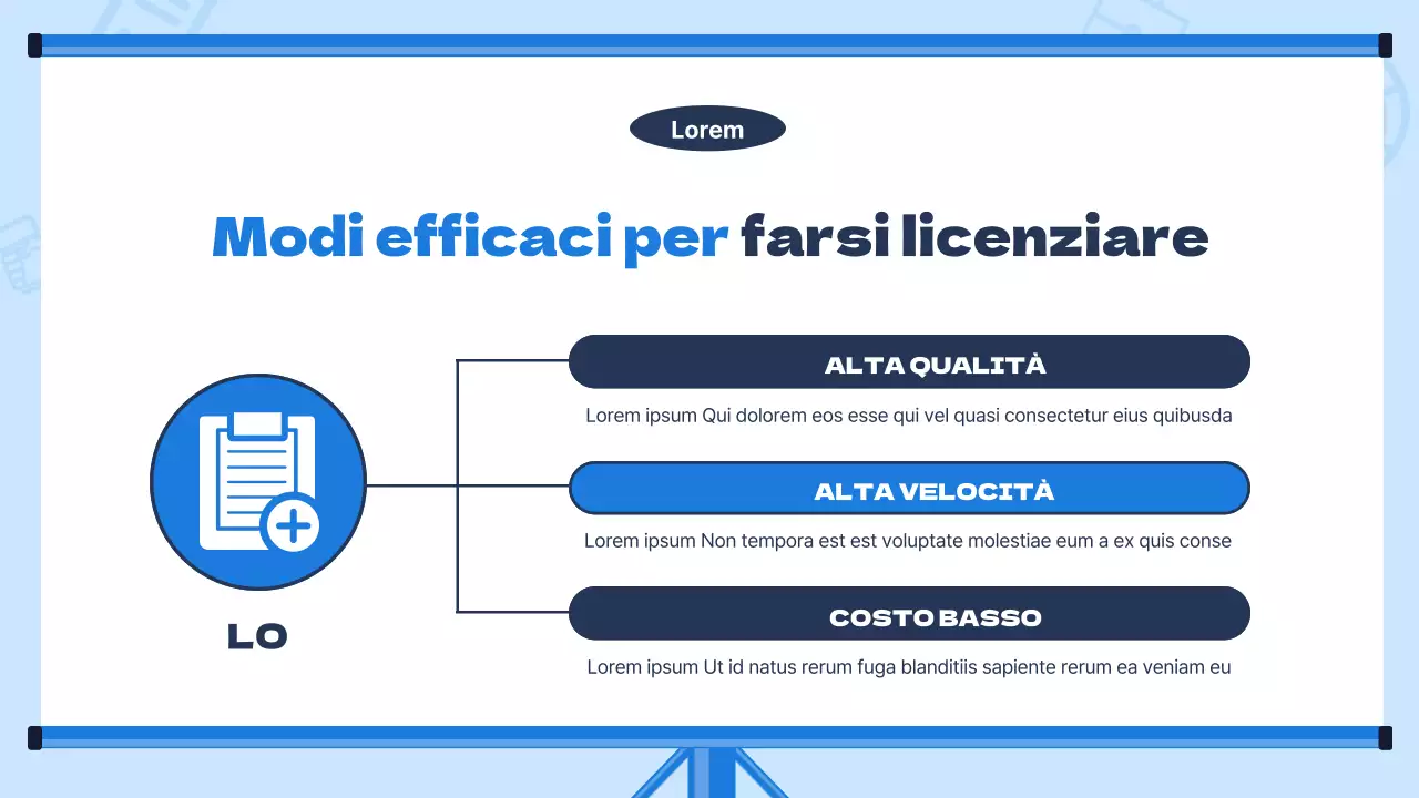 Materiale di formazione per neoassunti di tendenza con sfondo blu chiaro
