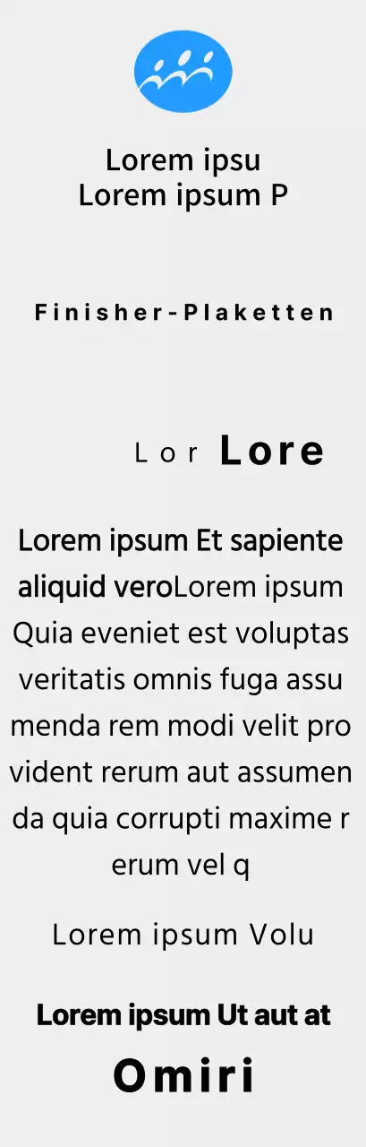 Marathon-Konzept Finisher-Plakette mit einfachem Logo