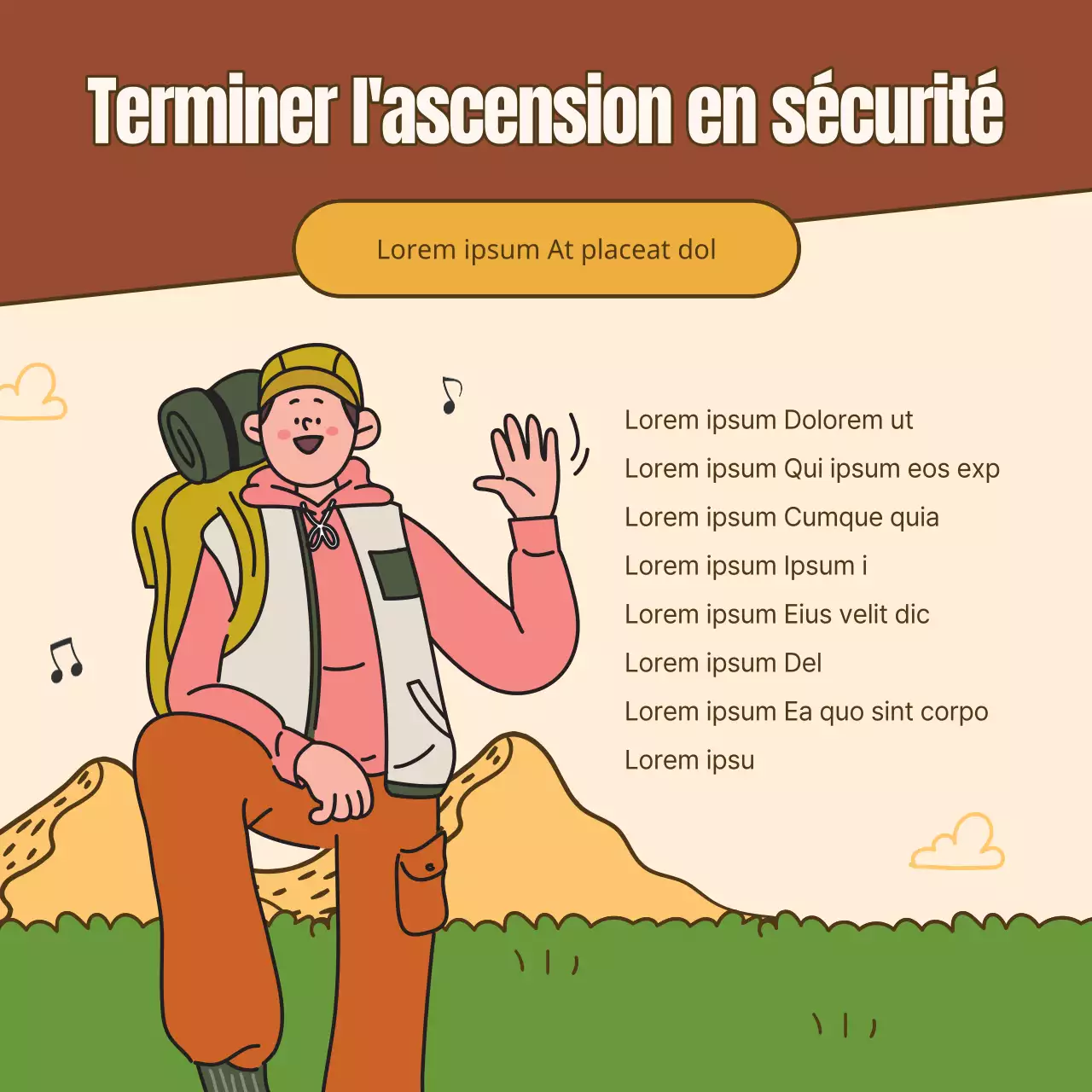 Guide de sécurité pour les randonnées automnales modernes en brun et en vert