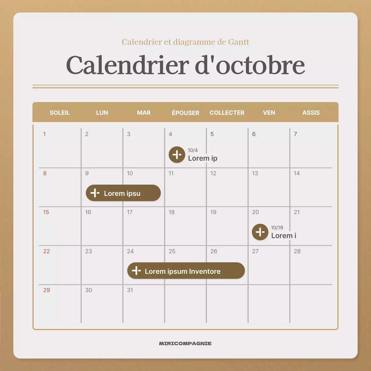 Une lettre d'automne simple en beige et marron Lettre d'information