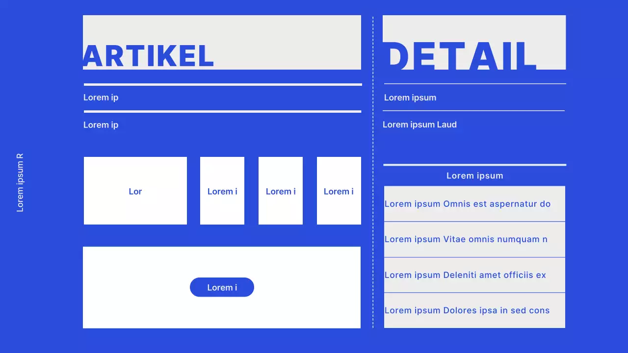 Minimalistische Unternehmenswebsite in Grau und Blau
