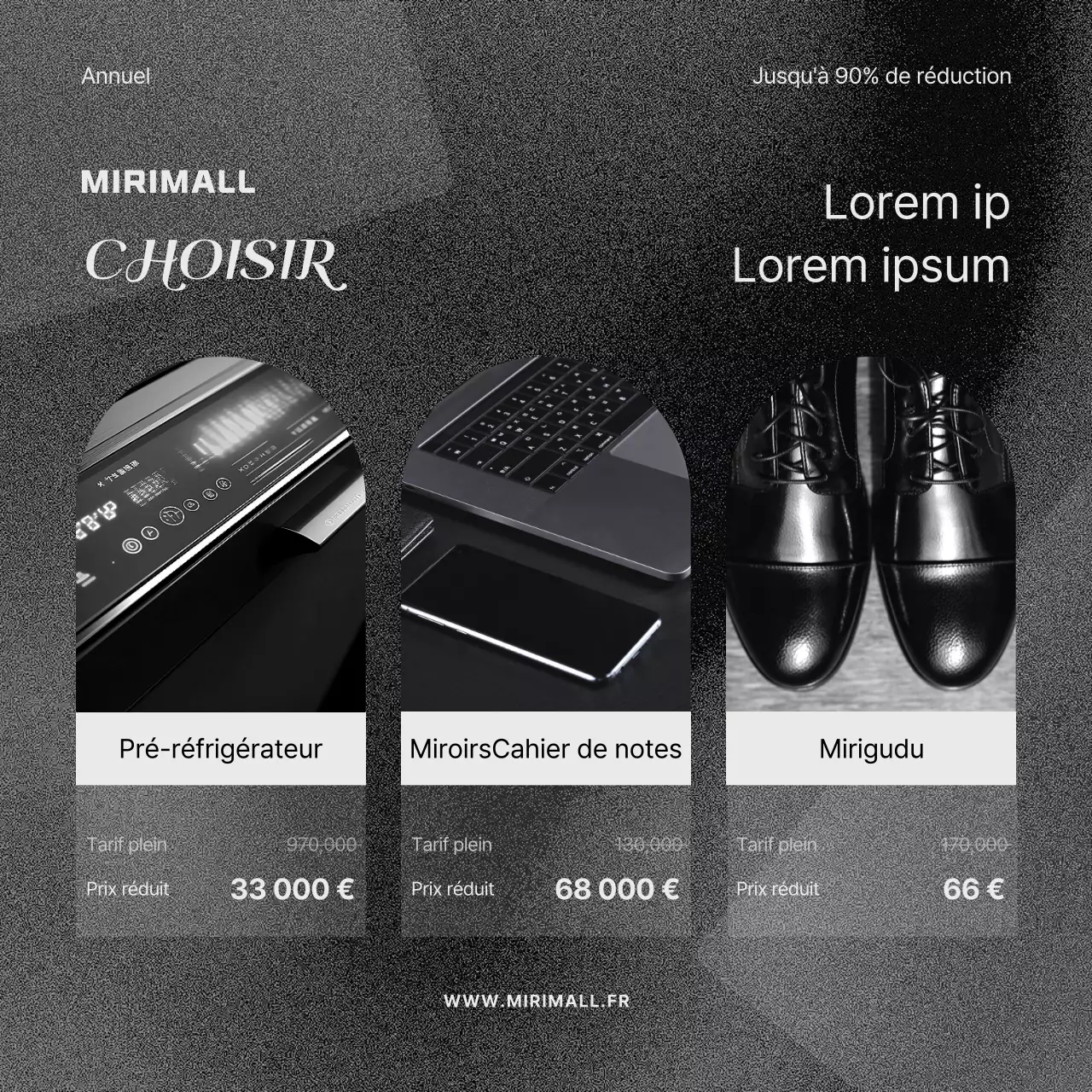 Promouvoir un vendredi noir minimaliste en noir et gris