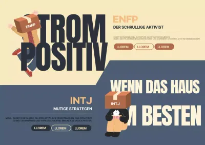 Ein einfaches MBTI-Persönlichkeitsprofil in Beige und Marineblau @MBTI_PersonalityTypes