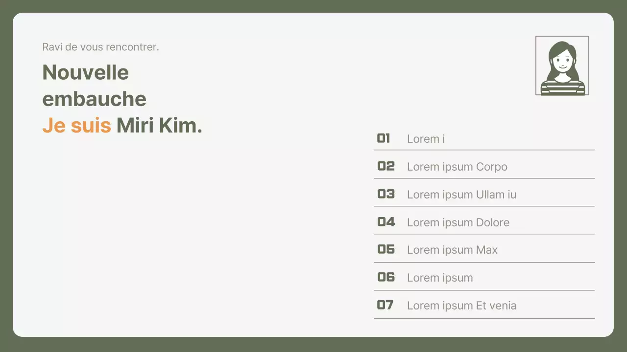 Lettre de motivation simple pour un poste de débutant dans une entreprise, en kaki et jaune