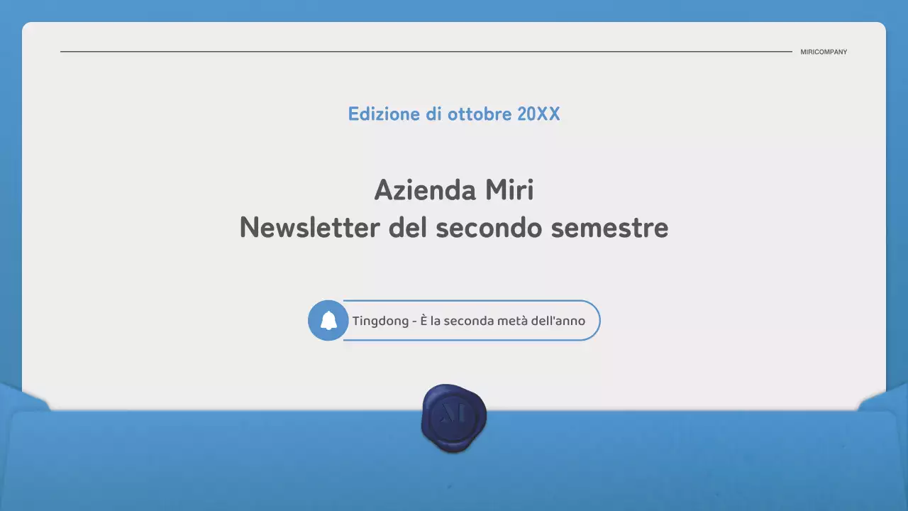 Promuovete la vostra newsletter con una semplice lettera in blu e blu navy
