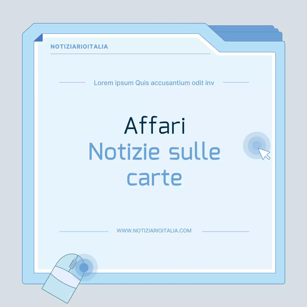 Carte di marketing moderne in azzurroNewsTutorial