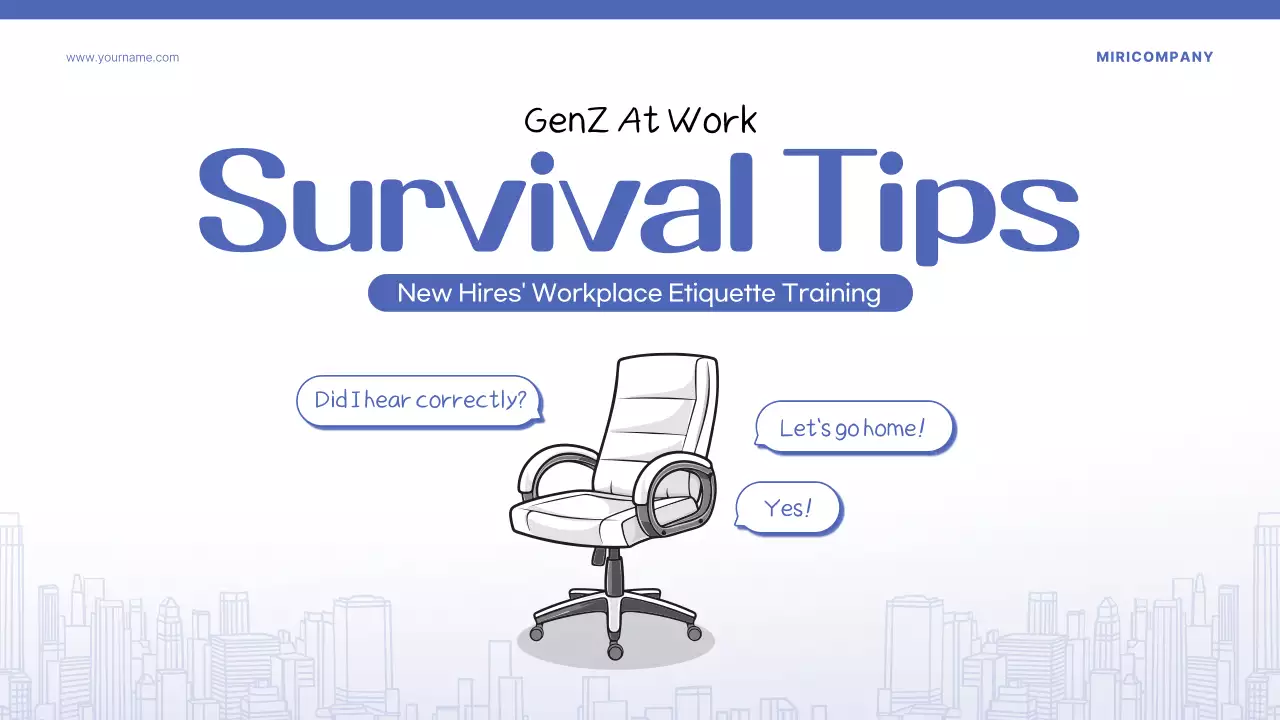 블루 모던 워크플레이스 가이드 프레젠테이션