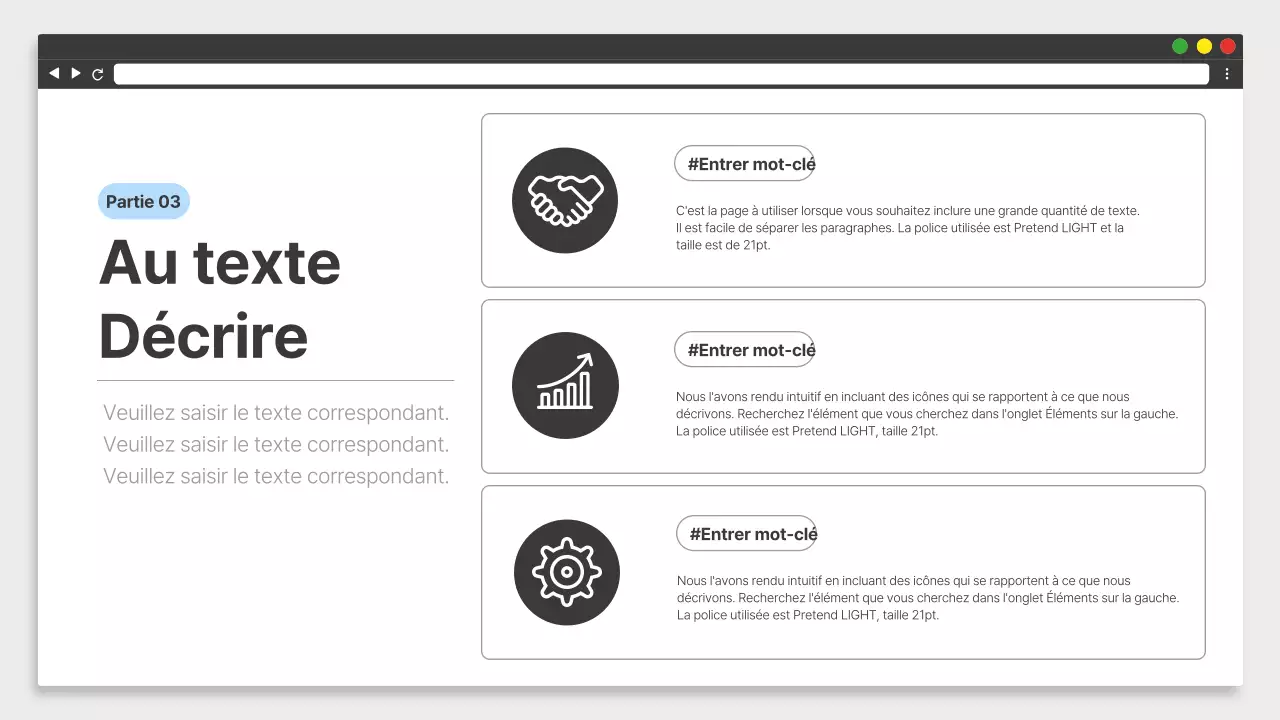 Matériel de formation simple en blanc et noir sur le lieu de travail