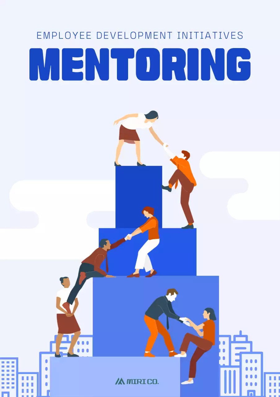 블루 모던 멘토링 가이드 포스터