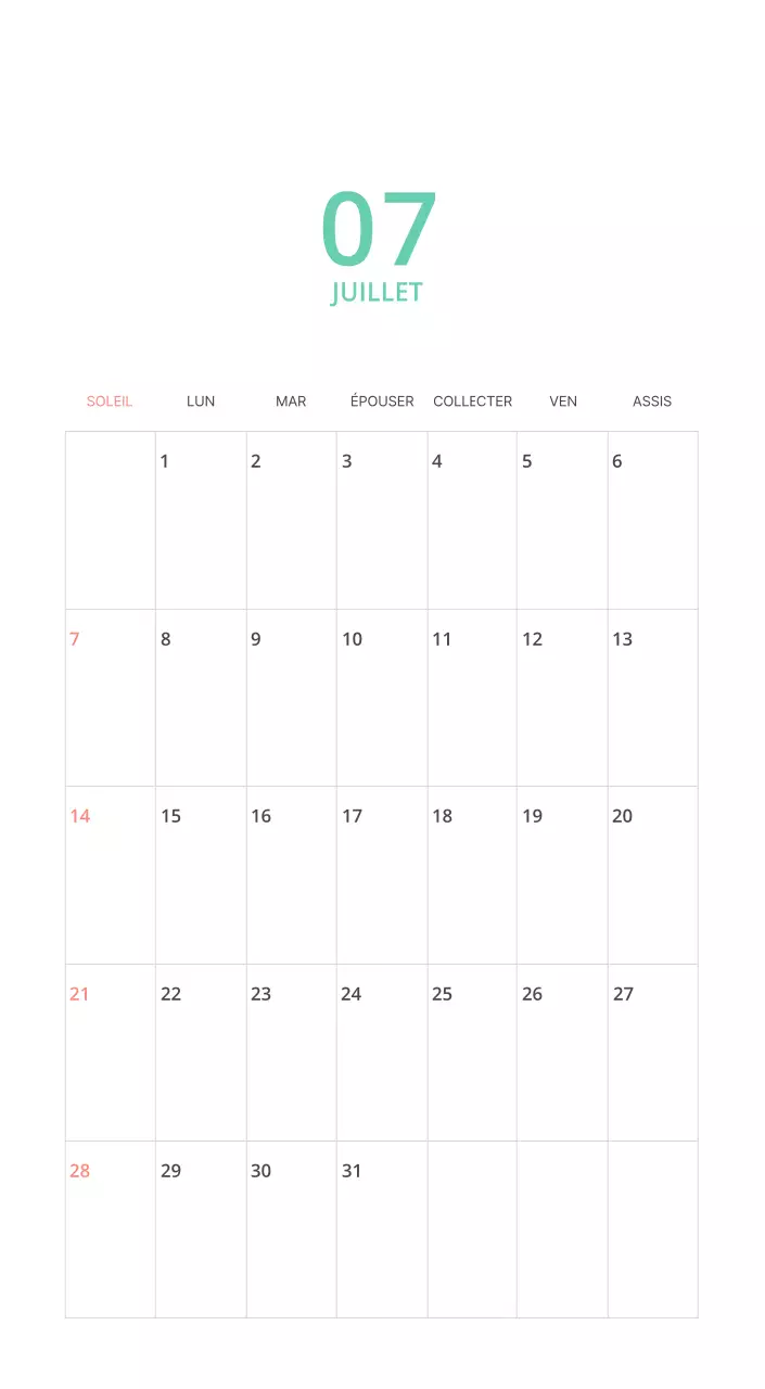 Calendrier illustré multicolore