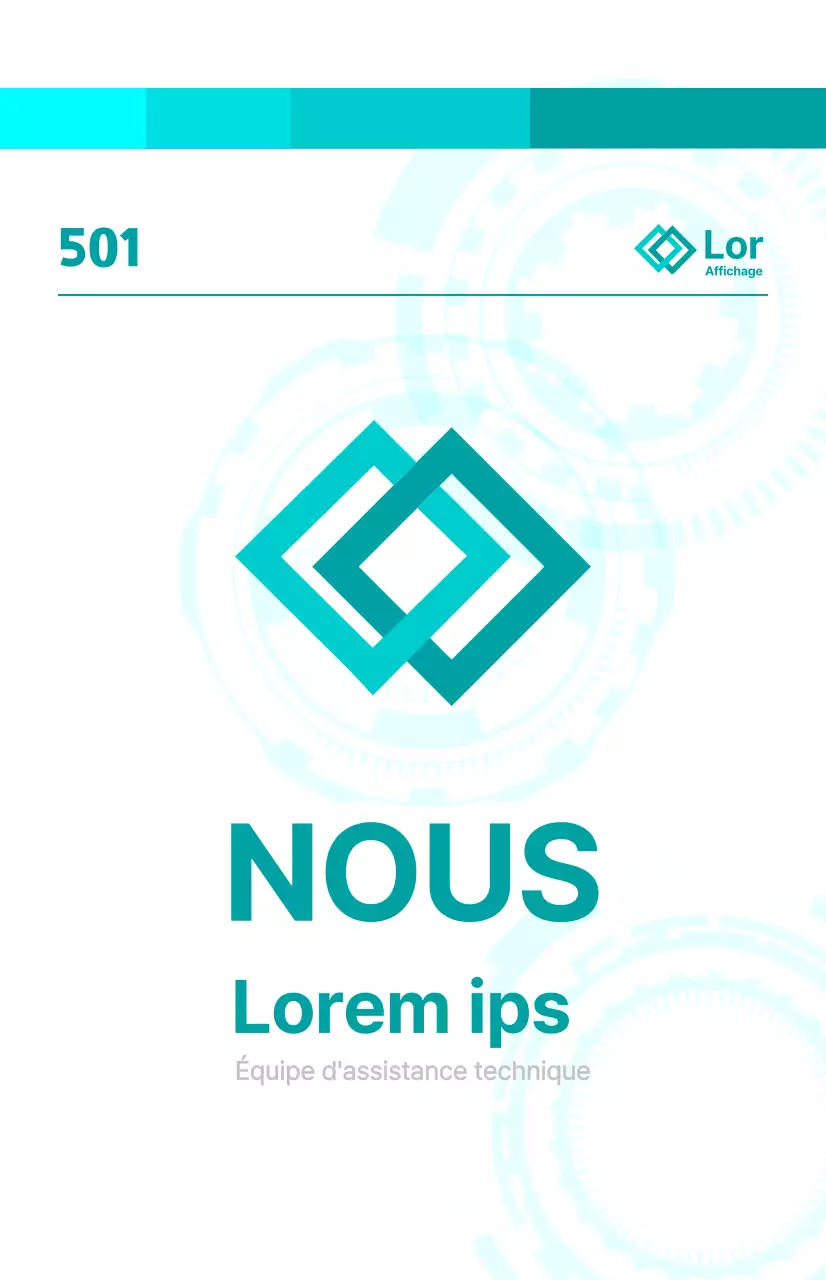 Guide d'entreprise au concept lumineux avec des graphiques mécaniques