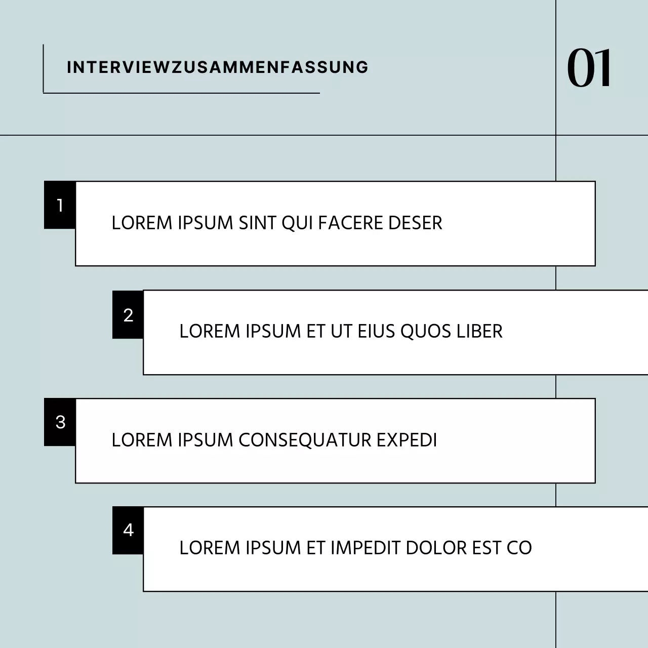 Ein einfaches Vorstellungsgespräch in Hellblau