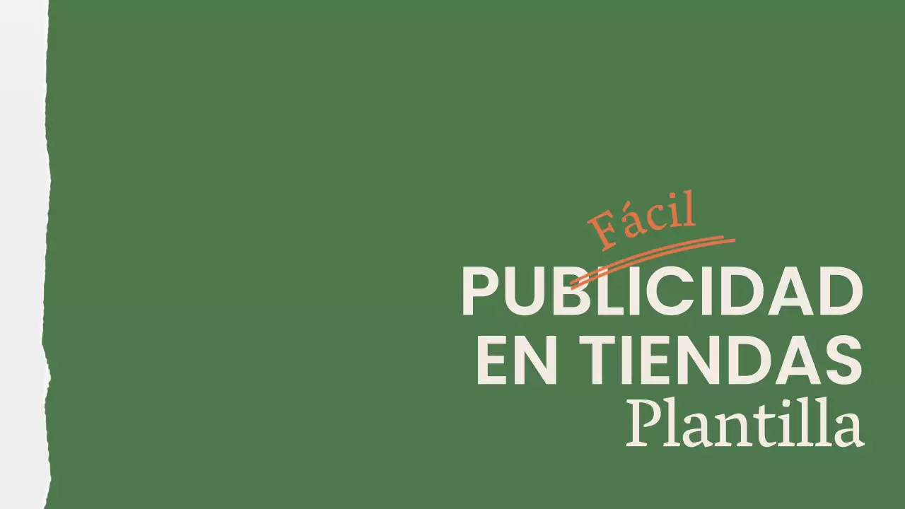 Anuncio minimalista del menú de la tienda en verde y naranja