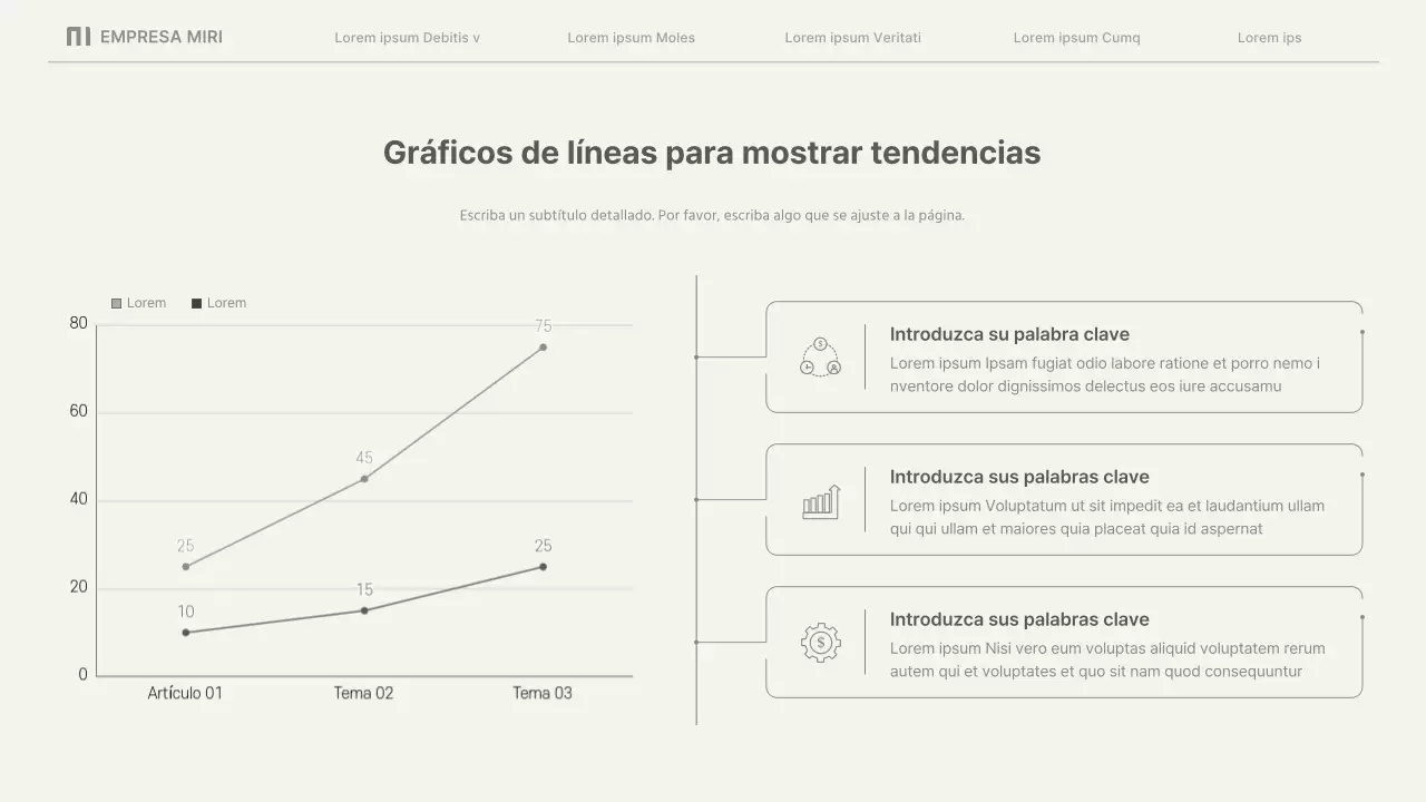 Informes comerciales sencillos en beige