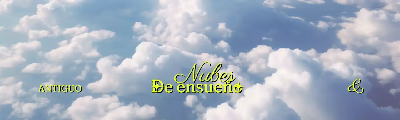 Tachuela de cabecera de mercancía sentimental de inspiración vintage con una foto de nubes de fondo