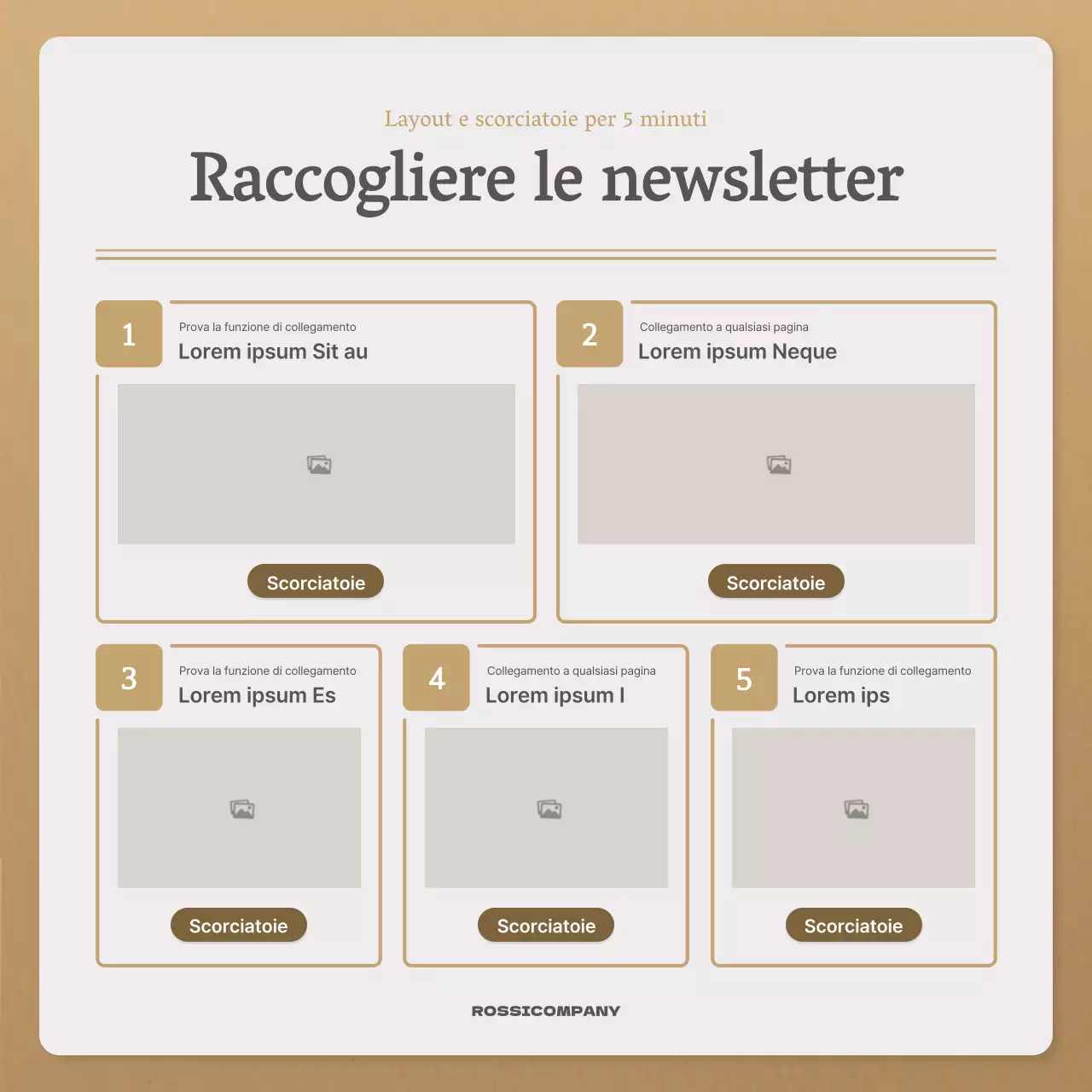 Una semplice lettera autunnale in beige e marrone