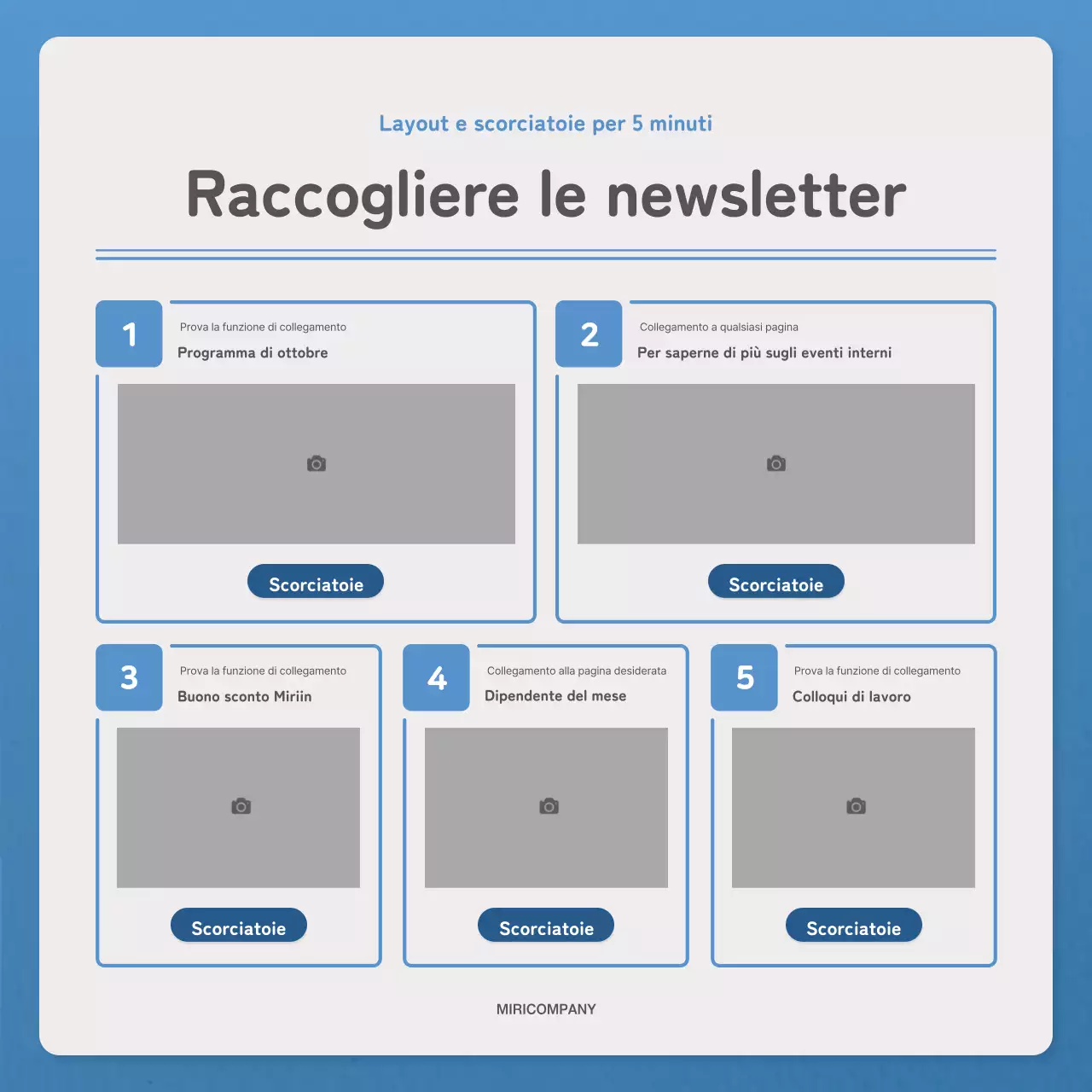 Una lettera semplice in blu e navy per la newsletter