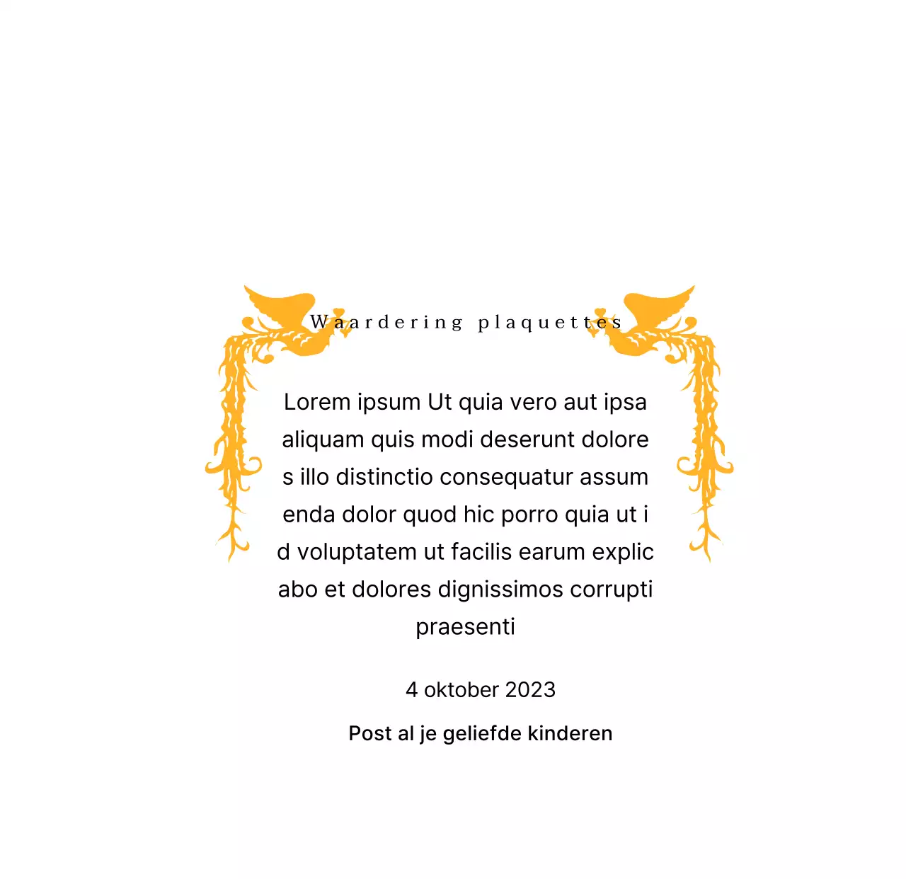 Bedankbord met moederdagthema en feniksillustratie