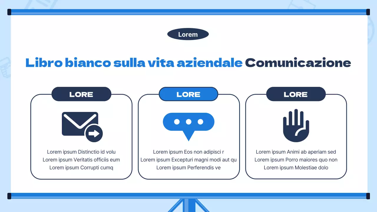 Materiale di formazione per neoassunti di tendenza con sfondo blu chiaro