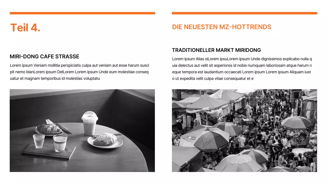 Bericht über moderne Marketingtrends in Orange