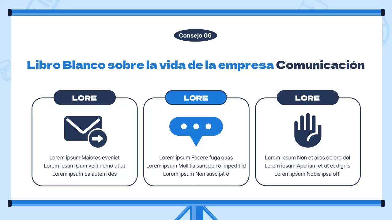 Moderno material de formación para nuevos empleados con fondo azul claro