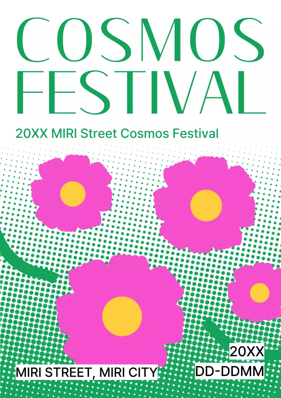Pink Retro Festival Announcement Poster