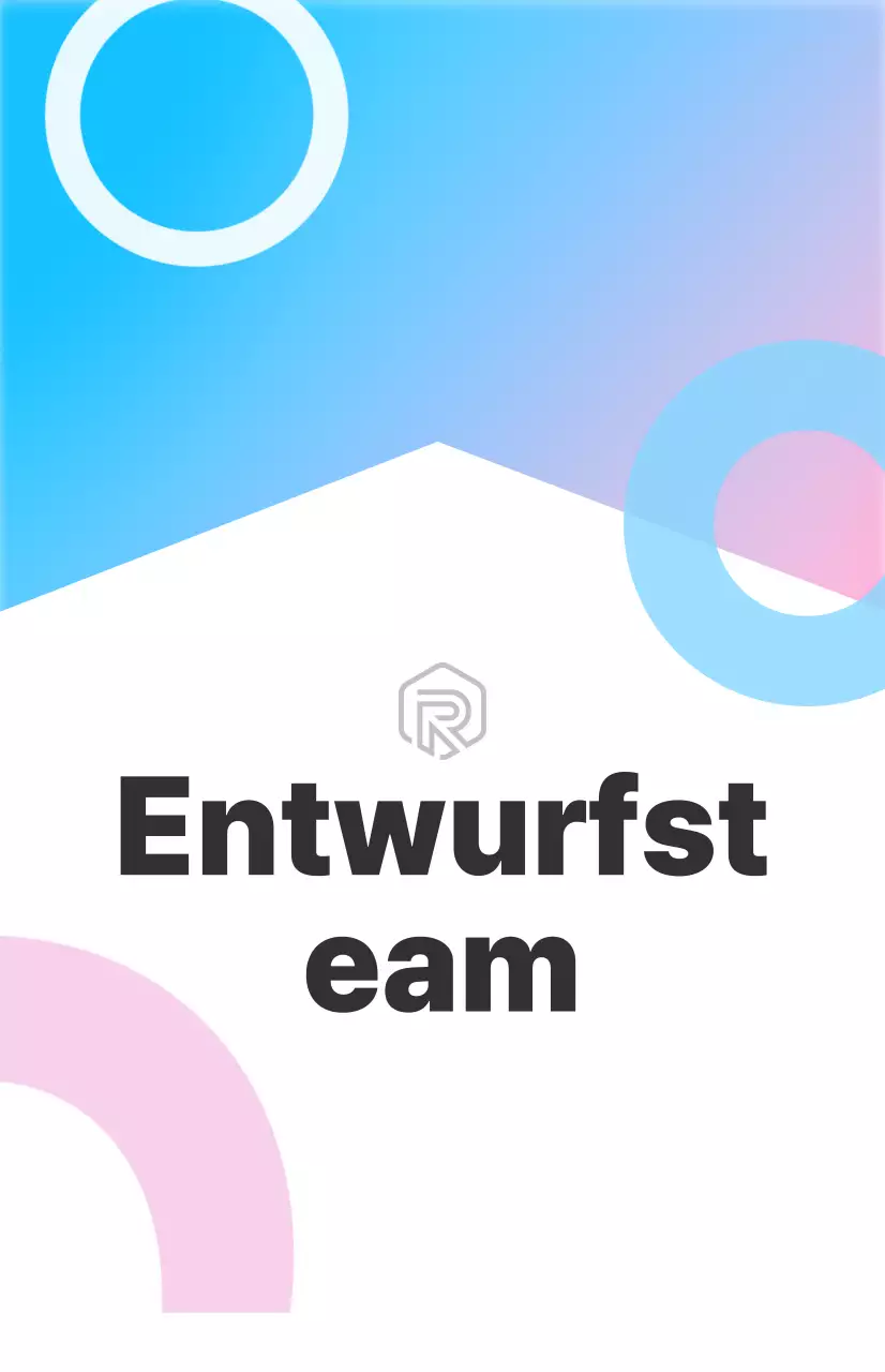 Ein sauberes, weißes, farblich gekennzeichnetes Schild zur Einführung in die Designabteilung