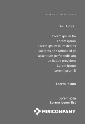 Una semplice targa bianca con il logo della vostra azienda