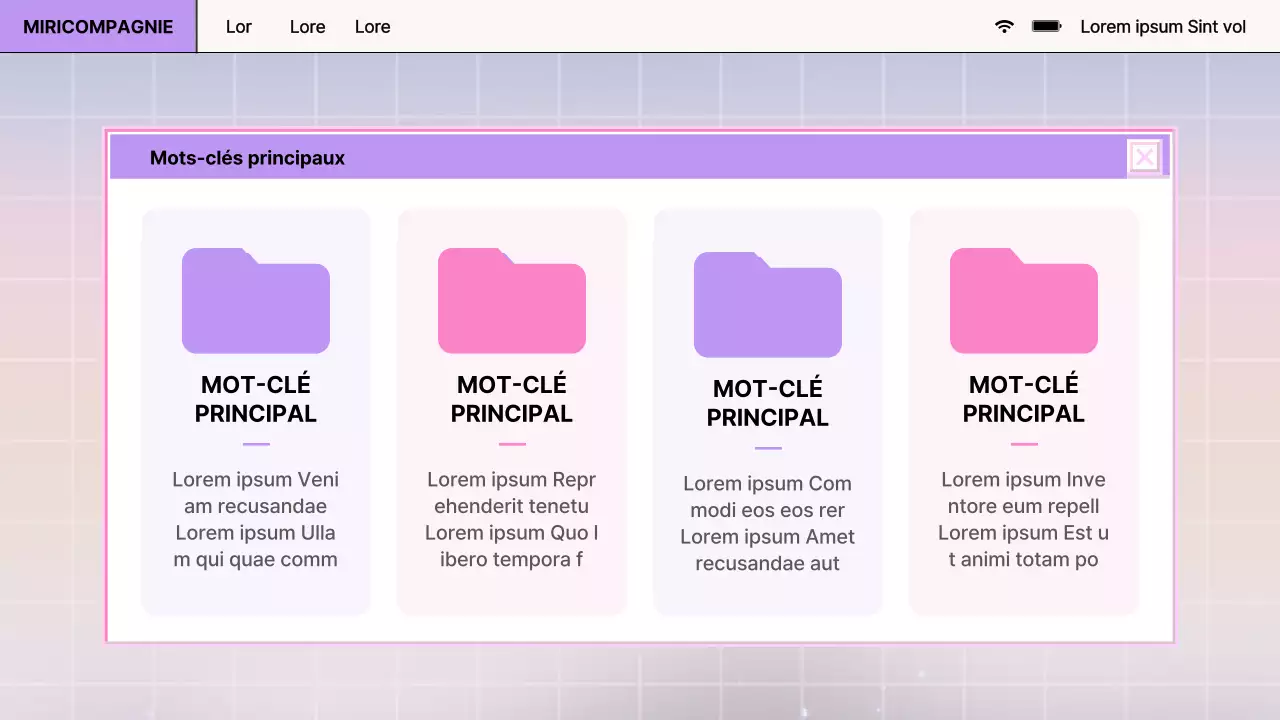 Rapport sur la conception d'un navigateur rétro en violet et rose