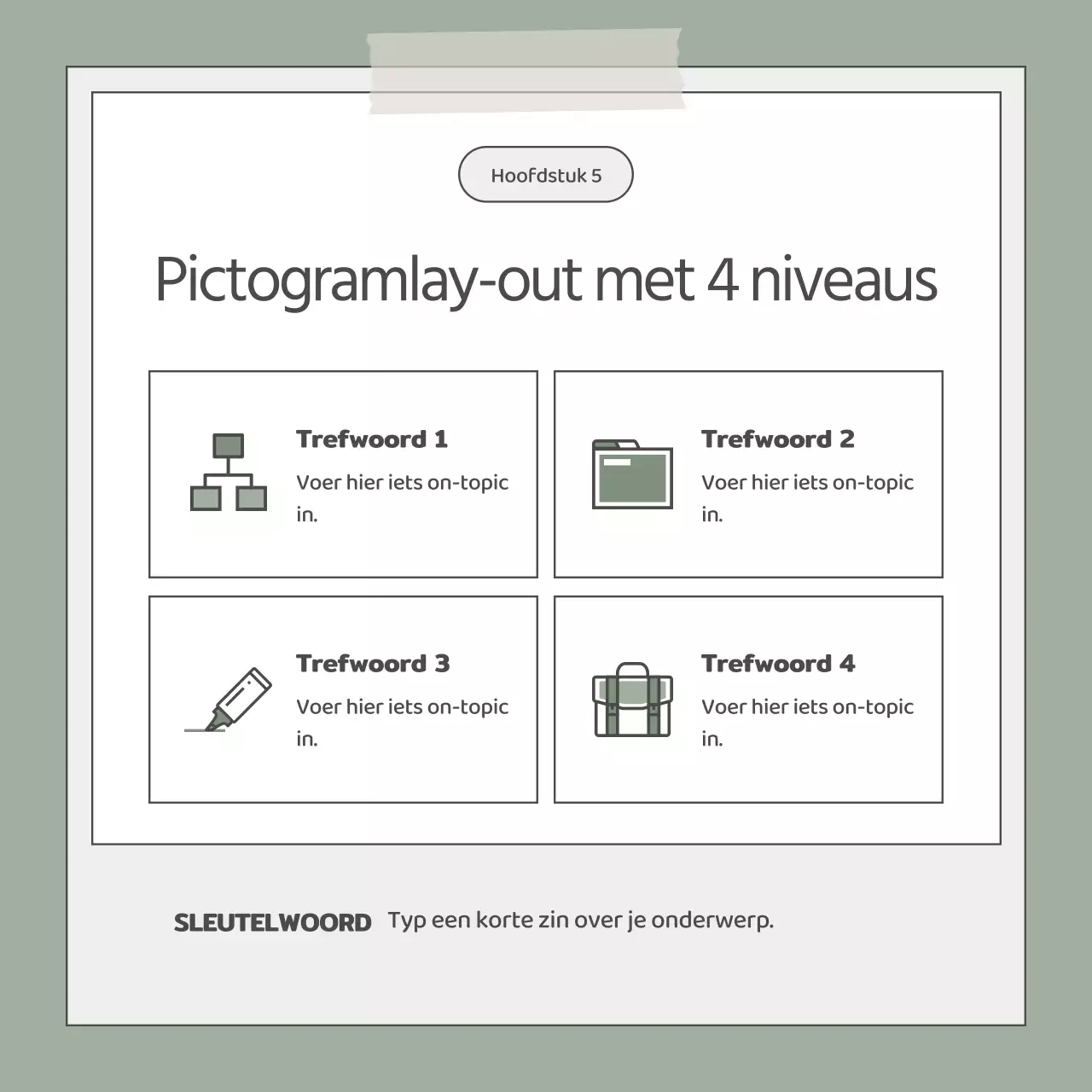 Een eenvoudige kaki en witte zakelijke elevator pitch