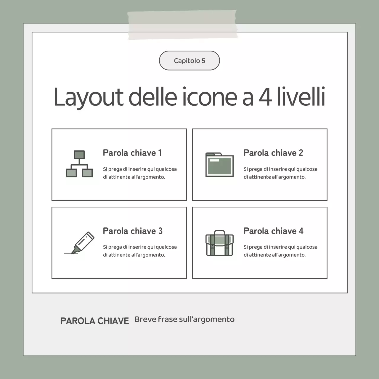 Un semplice elevator pitch aziendale in cachi e bianco