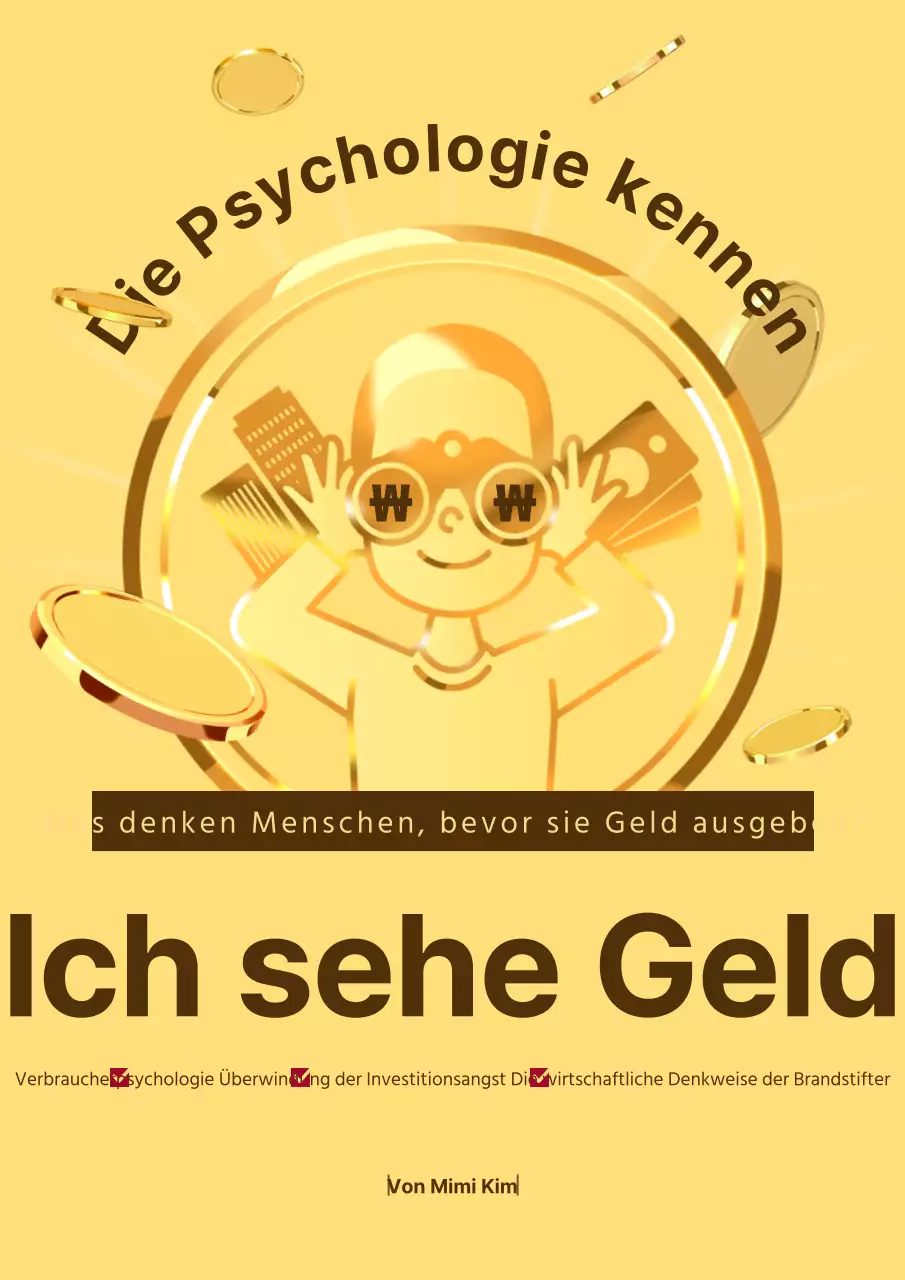 Einfacher psychologischer Bucheinband in Gelb und Braun