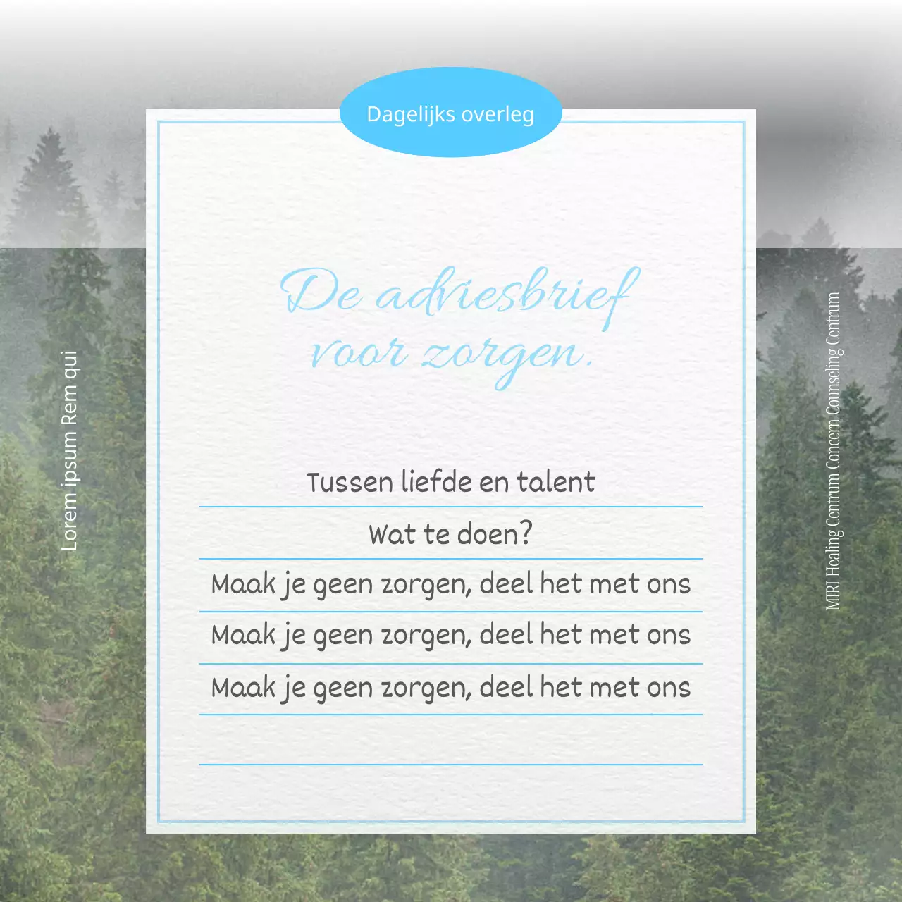 Een moderne, minimalistische hulplijn in lichtblauw en wit.