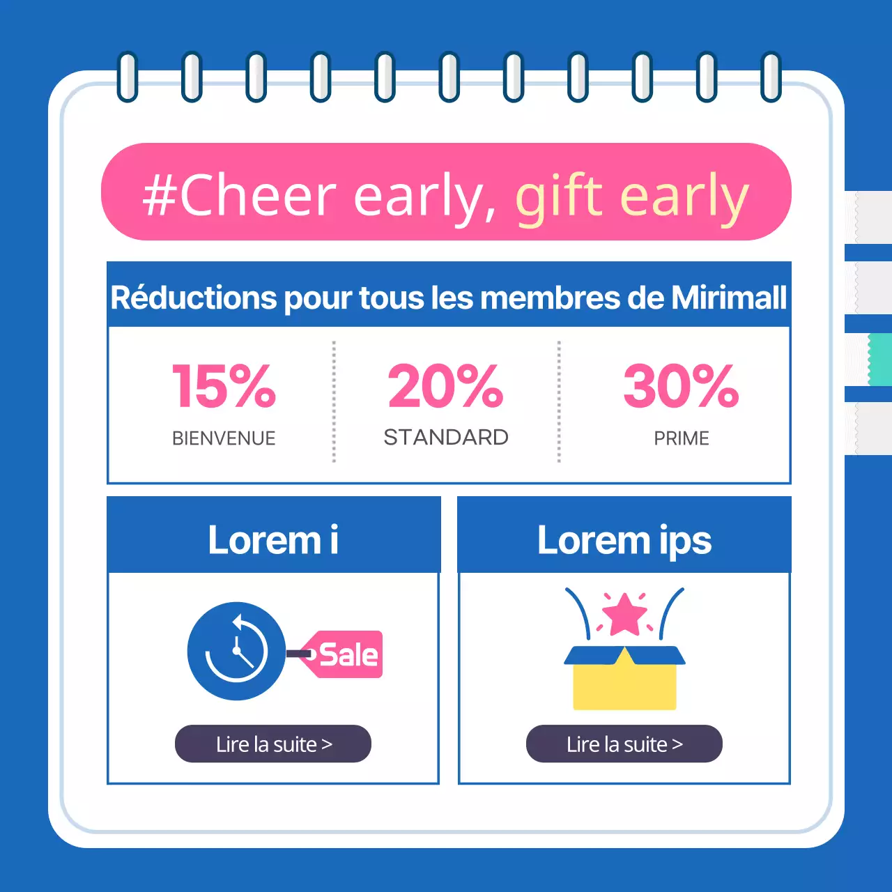 Suggestions de cadeaux pour le baccalauréat avec des touches de bleu et de rose vif