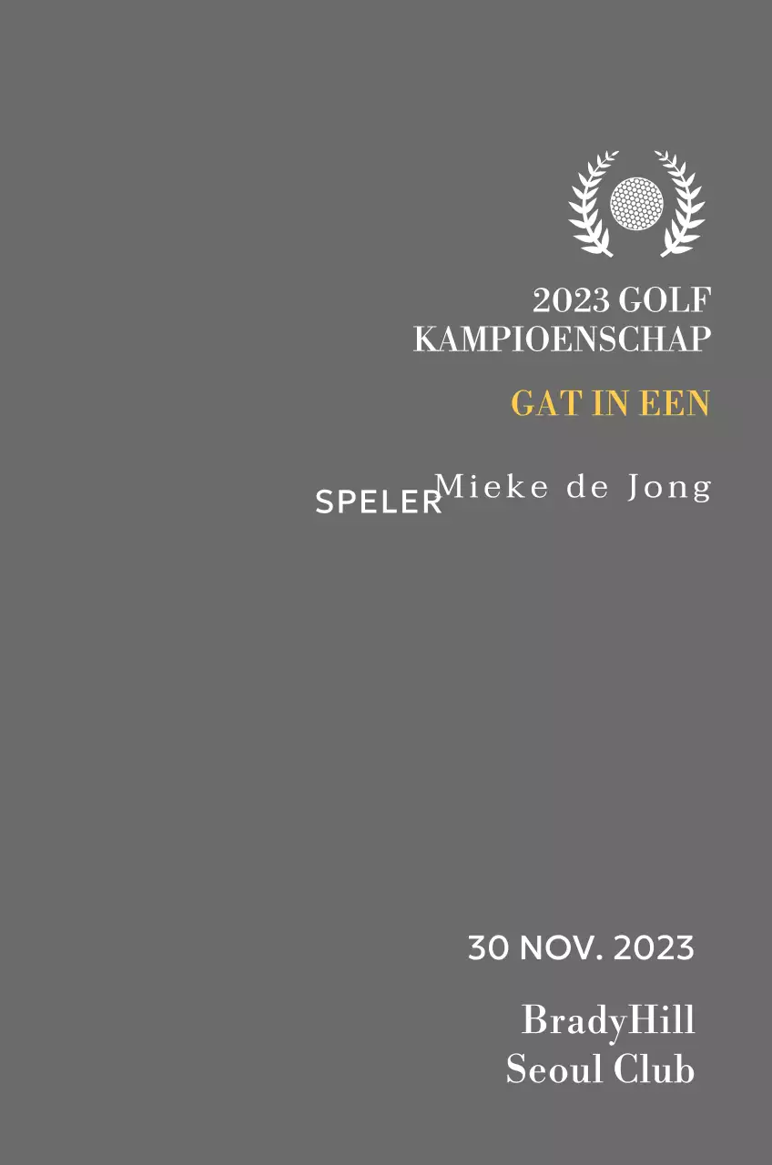 Golf hole-in-one winnaar plaquette met golfbal en lauwerkrans illustratie