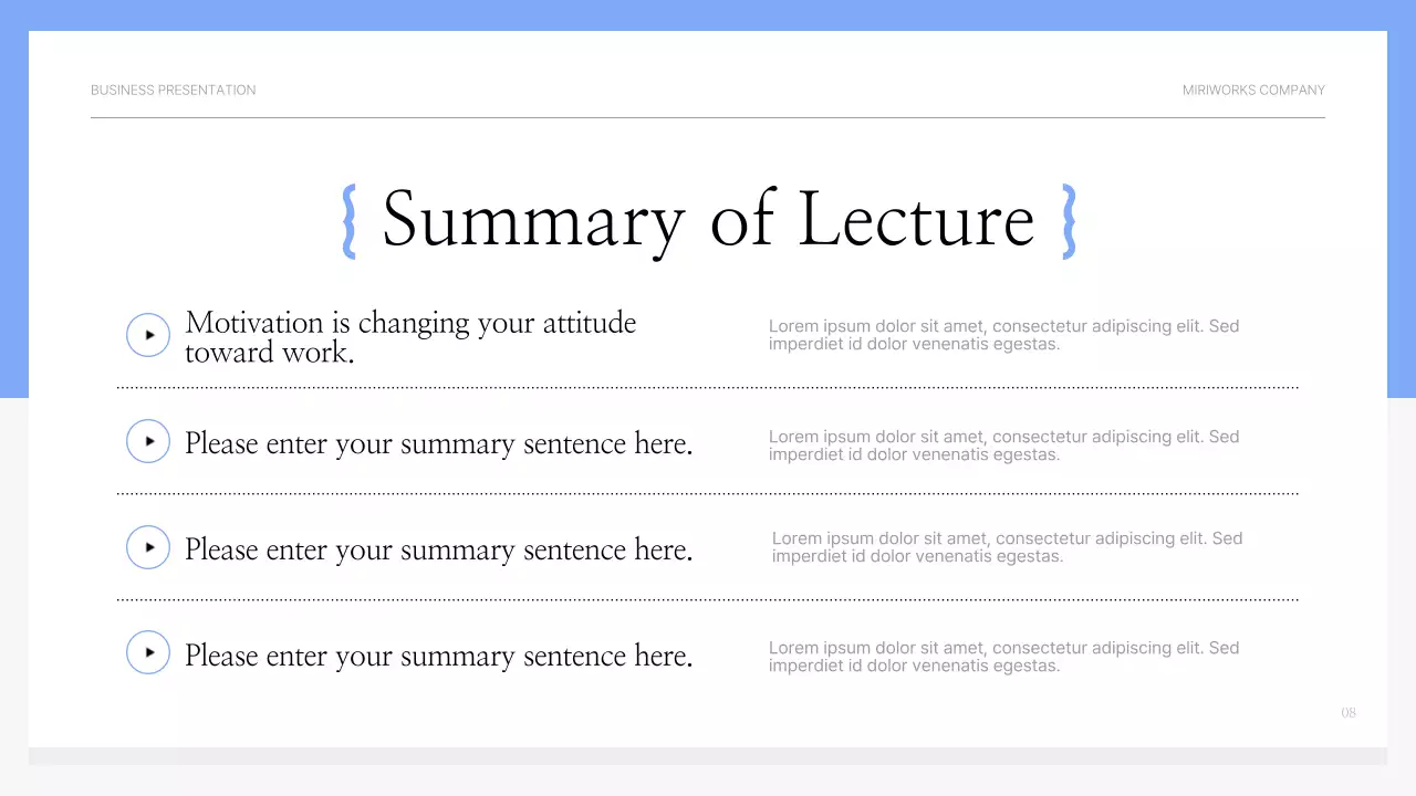 Blue Professional Motivation Presentation