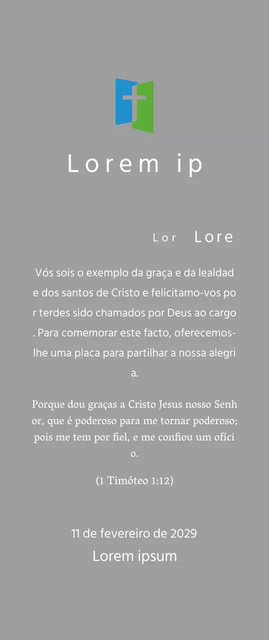 Conceito de placa com logótipo de igreja