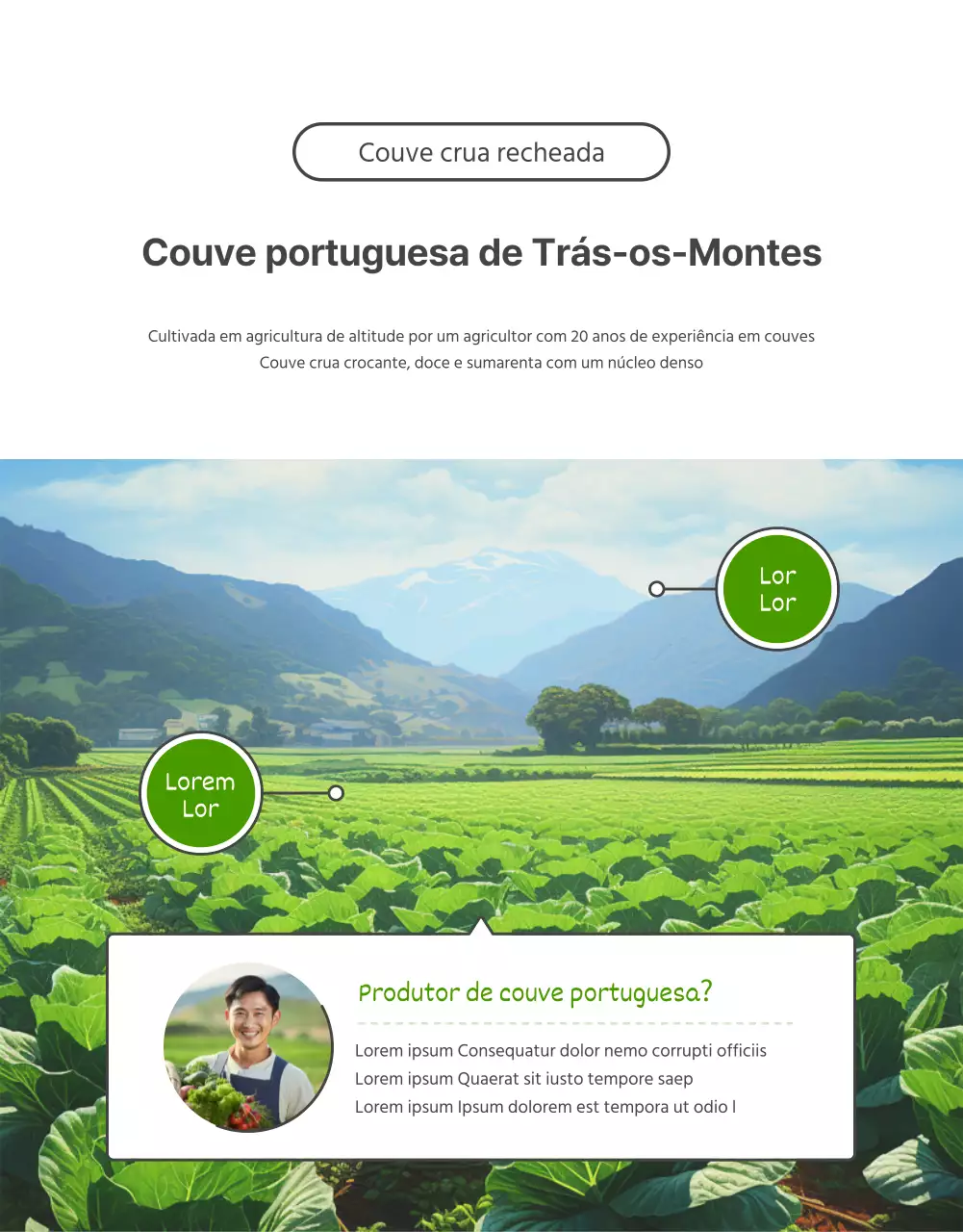 Promover a venda de couves de base verde e chartreuse