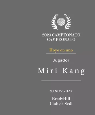 Placa de ganador de hoyo en uno con bola de golf e ilustración de corona de laurel