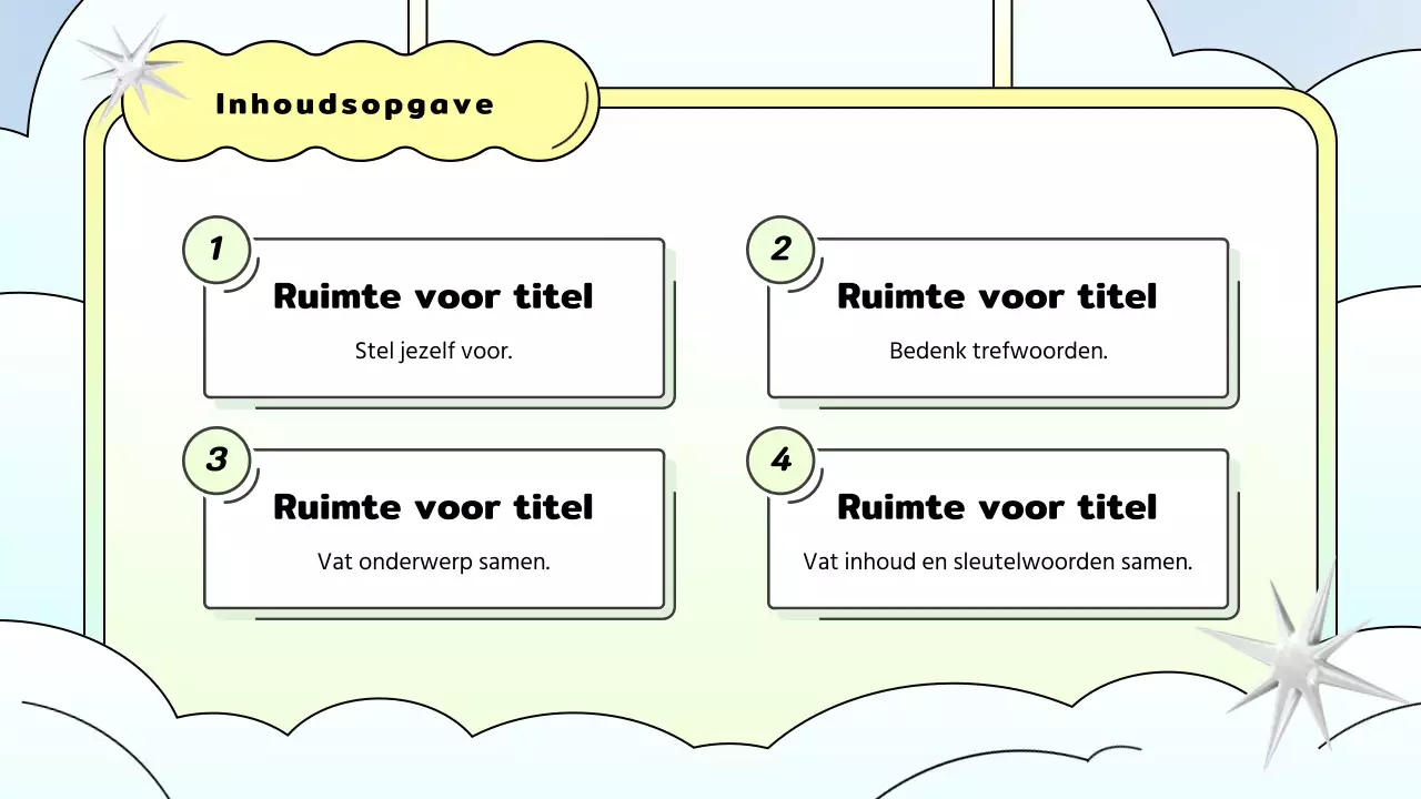 Kitscherige lichtblauwe en gele achtergrond voorstelpresentatie