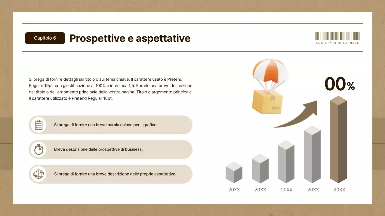 Semplice business plan di un'azienda di corrieri in marrone e beige