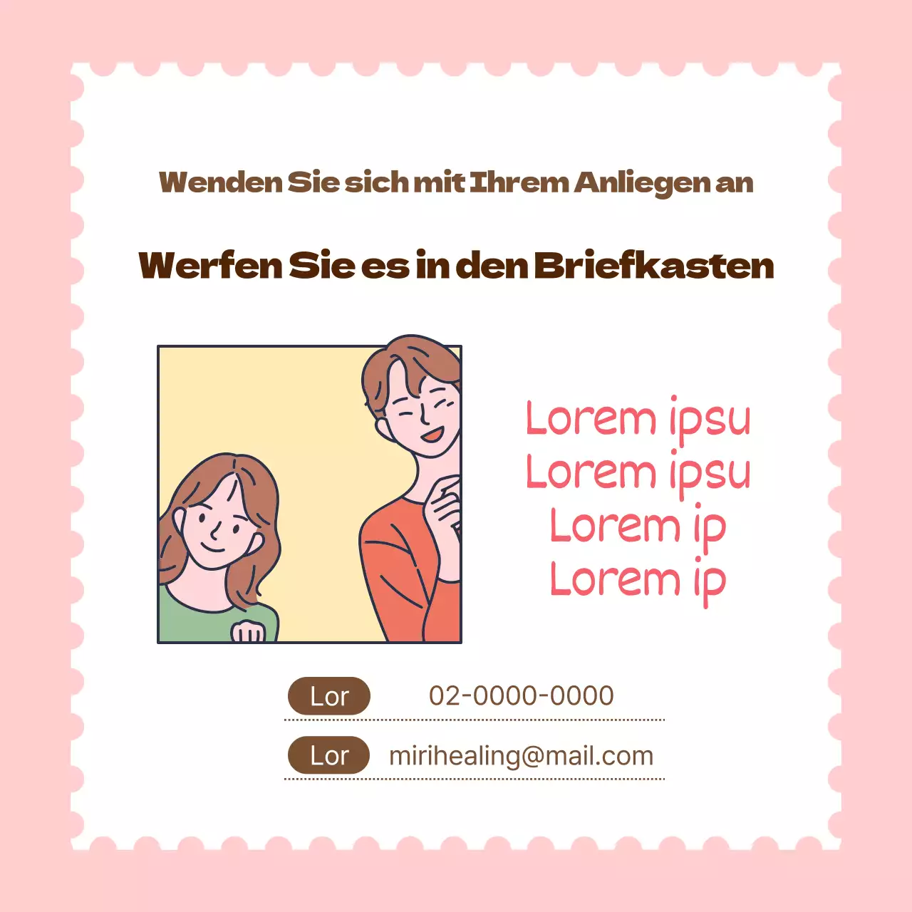 Förderung des klassischen gelb-rosa Heilzentrums Worry Centre